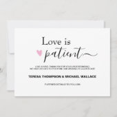 Liefde is Patiëntenweddenschap Pink Black Kaart (Voorkant)