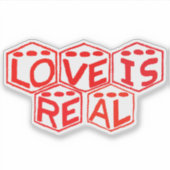 Liefde is Real Dice Logo Sticker (Voorkant)
