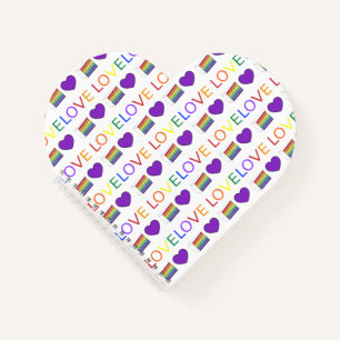 Liefde is regenboogbeker LGBT Gay Pride Paars Notitieboek