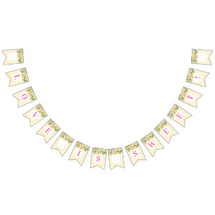 Liefde is roze gele Vrijgezellenfeest Vlaggetjes