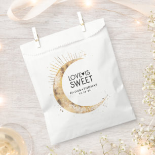 Liefde is Sweet Celestial Gold Moon Wedding Bedankzakje