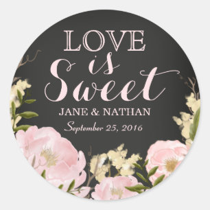 Liefde is Sweet Chalkboard bruiloft Sticker