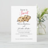 Liefde is Sweet Cookie Couples Douche Kaart (Staand voorkant)