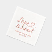 Liefde is Sweet Gepersonaliseerde Hart Script Wedd Folie Servetten (Links)