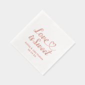 Liefde is Sweet Gepersonaliseerde Hart Script Wedd Folie Servetten (Rechts)