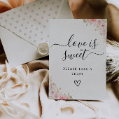 Liefde is Sweet Sign Printable, Roos Wedding Kaart