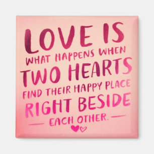 Liefde is twee harten, roze magneet