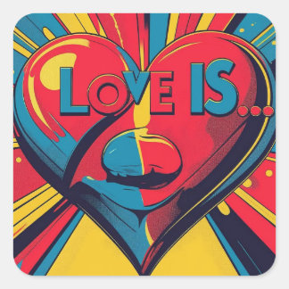 Liefde is... vierkante sticker