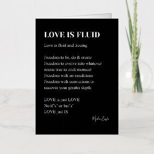 Liefde is vloeiende gedicht poëzie folie wenskaart