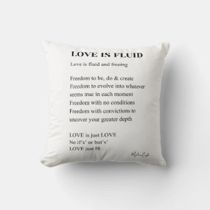 Liefde is vloeiende poëzie kussen