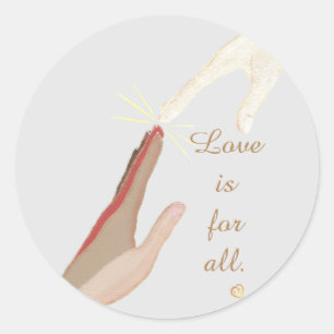 Liefde is voor alle Spirituele Universele Handen S Ronde Sticker