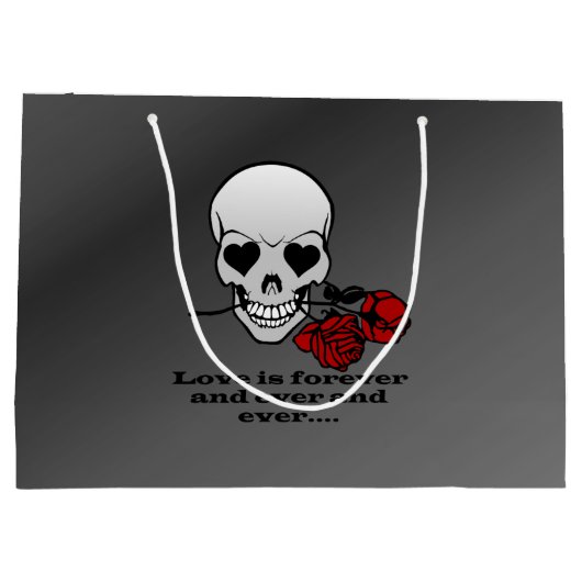 Liefde is voor altijd schedel groot cadeauzakje (Achterkant)