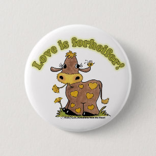 Liefde is voor HEIFER Ronde Button 5,7 Cm