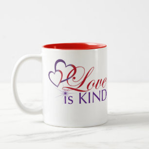 Liefde is Vriendelijke Mok—Tweetonige rood Tweekleurige Koffiemok