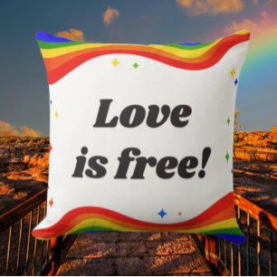 Liefde is Vrij: Regenboog Pride Worp Kussen