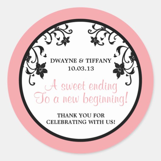 Liefde is zoet - Bloemen Ronde Sticker (Voorkant)