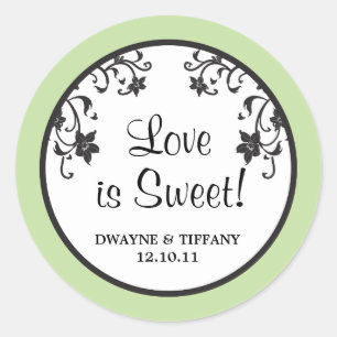 Liefde is zoet - Bloemen Ronde Sticker