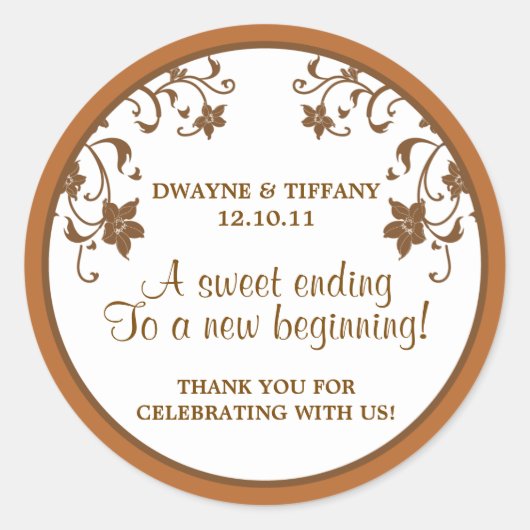 Liefde is zoet - Bloemen Ronde Sticker (Voorkant)