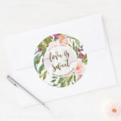 Liefde is zoet bloemengroen gunst sticker (Envelop)