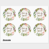 Liefde is zoet bloemengroen gunst sticker (Vel)