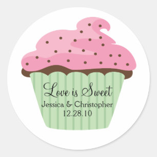 Liefde is zoet - Cupcake Ronde Sticker