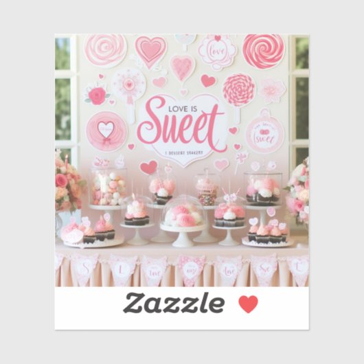 "Liefde is Zoet" desserttafel stickers (Vel)