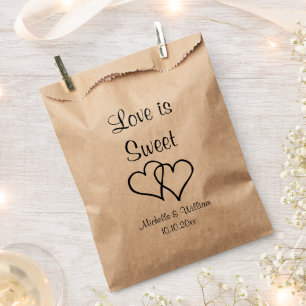 Liefde is zoet dubbele hart kraft huwelijksfeest bedankzakje