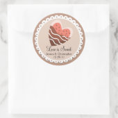 Liefde is zoet - Hart Koekje ondergedompeld in cho Ronde Sticker (Tas)