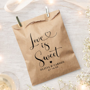 Liefde is Zoet Hart Script Kraft Trouwen Bedankzakje