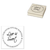 Liefde is zoet met adres rubberstempel (Gestempeld)