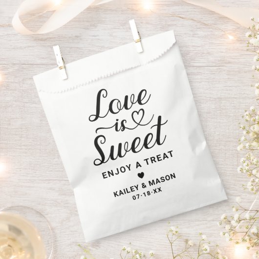 Liefde is zoet modern hart script bruiloft bedankzakje (Geknipt)