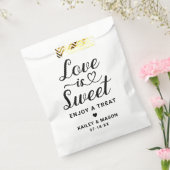 Liefde is zoet modern hart script bruiloft bedankzakje (Gezegeld)