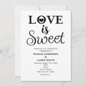 LIEFDE IS ZOET  Modern Zwart & Wit Kaart (Voorkant)