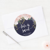 liefde is zoet Navy bord roze gunst stickers (Envelop)