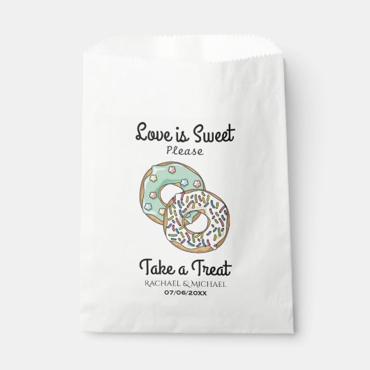 Liefde is zoet Neem een donut aangepaste bruiloft Bedankzakje (Voorkant)