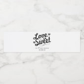 Liefde is zoet ouderwets (zwart / grijs) waterfles etiket (Enkel label)