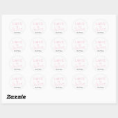 LIEFDE IS ZOET Roze & Wit Moderne bruiloft gunst Ronde Sticker (Vel)