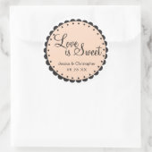 Liefde is zoet - Scalloped Edge - personaliseren Ronde Sticker (Tas)