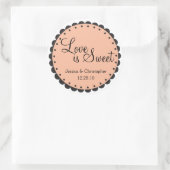 Liefde is zoet - Scalloped Edge - personaliseren Ronde Sticker (Tas)