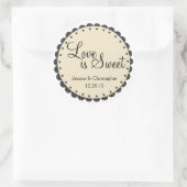 Liefde is zoet - Scalloped Edge - personaliseren Ronde Sticker (Tas)