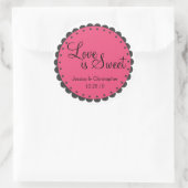 Liefde is zoet - Scalloped Edge - personaliseren Ronde Sticker (Tas)