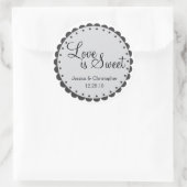 Liefde is zoet - Scalloped Edge - personaliseren Ronde Sticker (Tas)