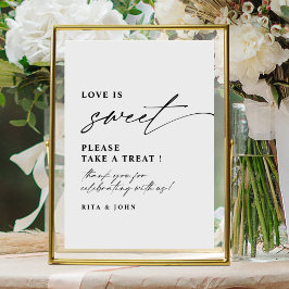 Liefde is Zoet Snoep Buffet Bruiloft Dessert Teken Poster