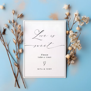 Liefde is Zoet Snoep Buffet Bruiloft Dessert Teken Poster