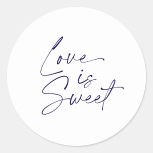 Liefde is Zoet - Witte & Blauwe bruiloft Sticker