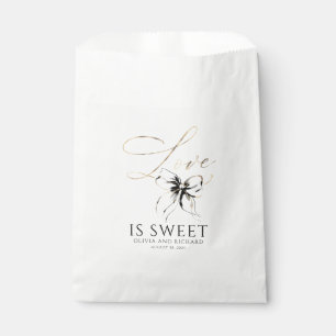 Liefde is Zoet Zwarte Strik Gouden Script Bedankt Bedankzakje