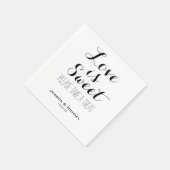 Liefde is zoete aangepaste zwart-wit bruiloft servet (Hoek)