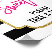 Liefde is zoete bloemige bruidsfeest favors bord poster (Hoek)