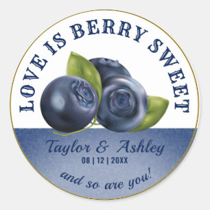 Liefde Is Zoete Bosbessenfruit Trouwen Ronde Sticker