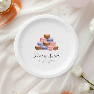 Liefde is zoete bruidsuitnodiging voor een bridal papieren bordje